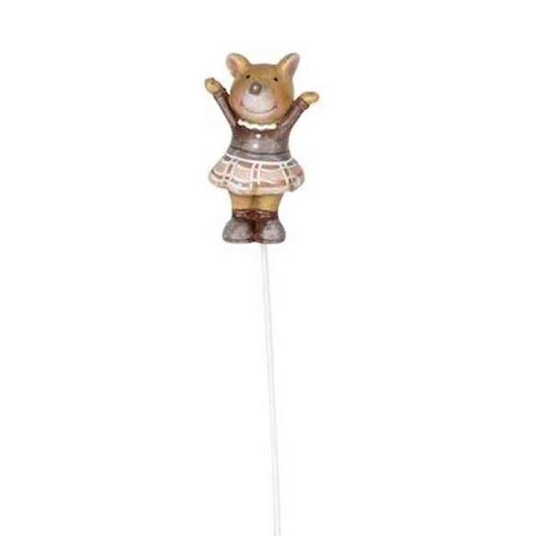 Small Resin Mice on Stick Outdoor Decoration 32x14.5cm Assorted