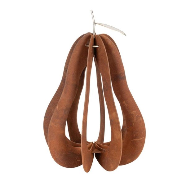 Pear Sculpture Corten Steel Small Outdoor Decoration 33x23cm Rust