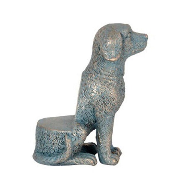 Polyresin Labrador Dog Planter Pot Feet Riser Aged Brass