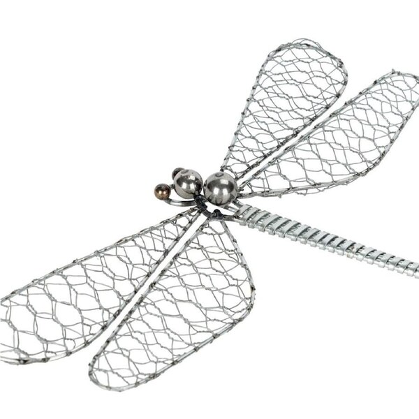 Medium Steel/Bronze Wire Dragonfly 29x18cm Assorted