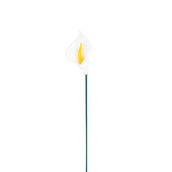 Lily Ceramic Stick Outdoor Decoration 30cm White/Yellow