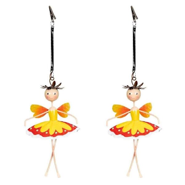 2PK Metal Fairy Hanging Home Decoration 21x11cm Multicoloured Assorted
