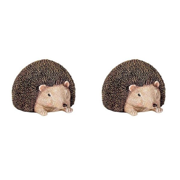 2PK Large Resin Echidna Indoor Home Decoration 17x10cm Brown