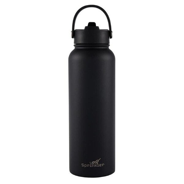 Sprinkler Bella Sipper Insulated Bottle 1.1L Black Keeps Drinks Cold 12 Hours
