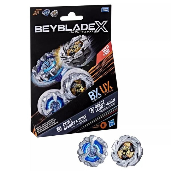 Beyblade X Cowl Sphinx 1-80GF and Crest Leon 7-60GN Dual Pack