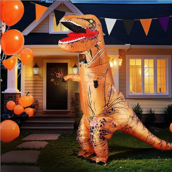 Inflatable Dinosaur Costume T-Rex Adult Suit Blow Up Party Fancy Dress Halloween Xmas Cosplay