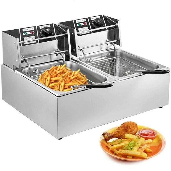 Commercial Electric Deep Fryer Double Frying Basket 20 Litres