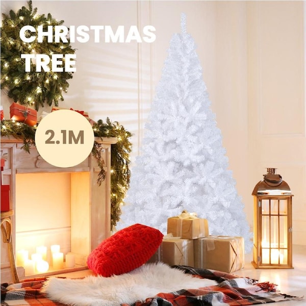 Costway 2.1M Snowy White Christmas Tree Xmas Home Decoration