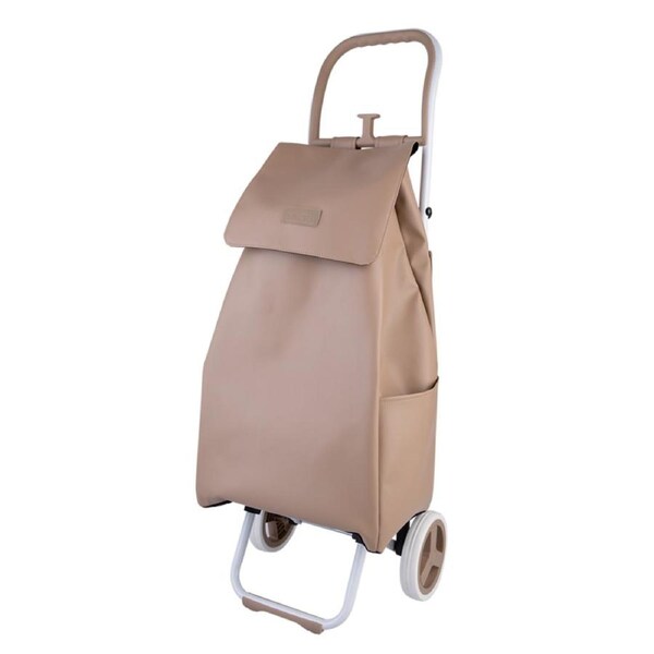 Sachi Cosmo Weatherproof Shopping Trolley with Wheels 38L - Biscuit