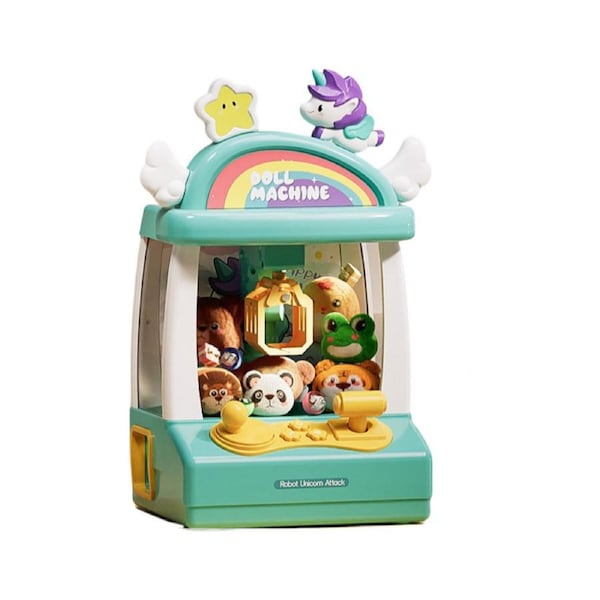 Nevenka Mini Claw Machine for Kids DIY Interaction Vending Machine Toys-GreenUnicorn