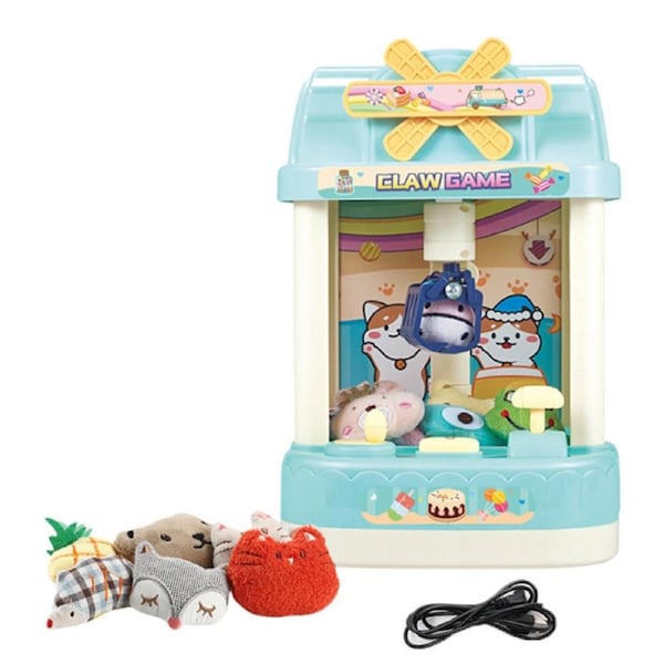 Nevenka Mini Claw Machine for Kids DIY Interaction Vending Machine Toys-LightGreenWindmill