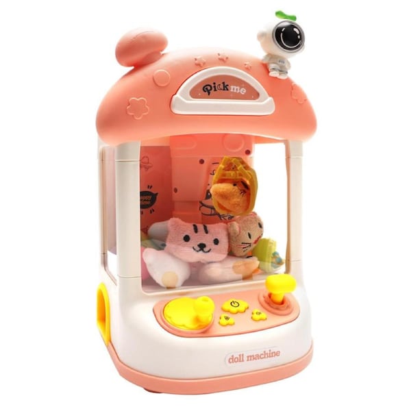 Nevenka Mini Claw Machine for Kids DIY Interaction Vending Machine Toys-PinkSpace