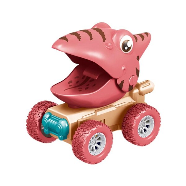 Nevenka Dinosaur Truck Toy Colorful Dinosaurs Press and Go Toys-PinkPterosaur
