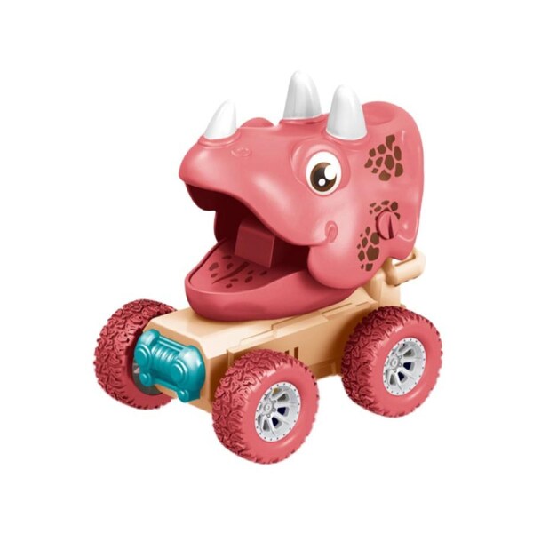 Nevenka Dinosaur Truck Toy Colorful Dinosaurs Press and Go Toys-PinkTriceratops