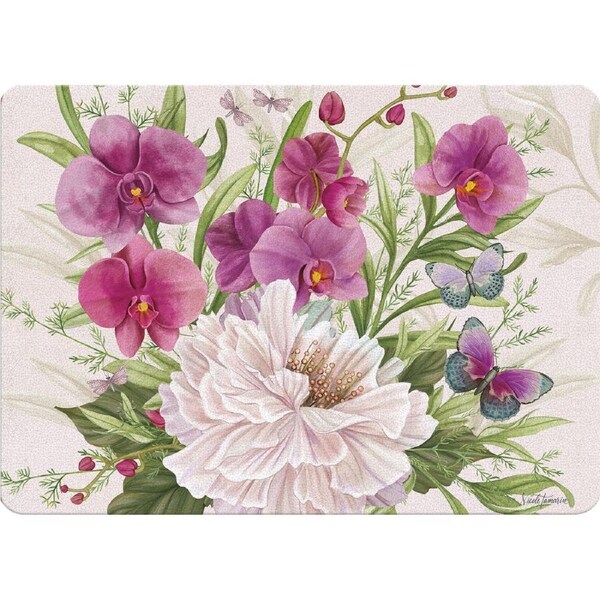 Lang Kitchen GLASS Midnight Garden Chopping Board Surface Saver