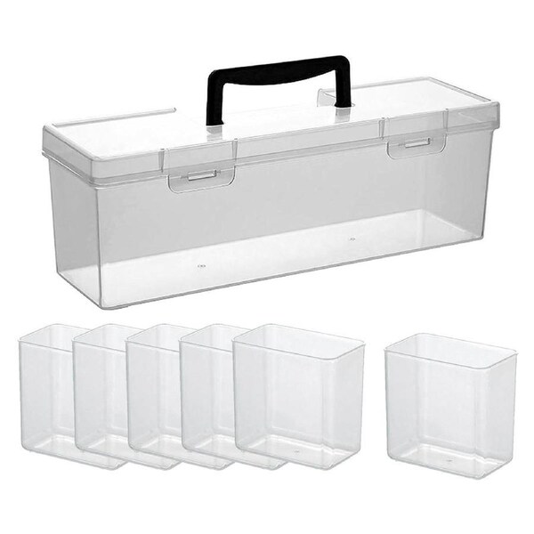 Small Parts Screw Storage Box Transparent Organizer Portable Hardware Toolbox