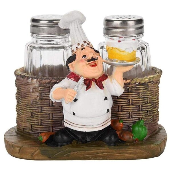 Chef Pepper Bottle Resin Handicraft Ornament Kitchen Decor Miniature Figurine