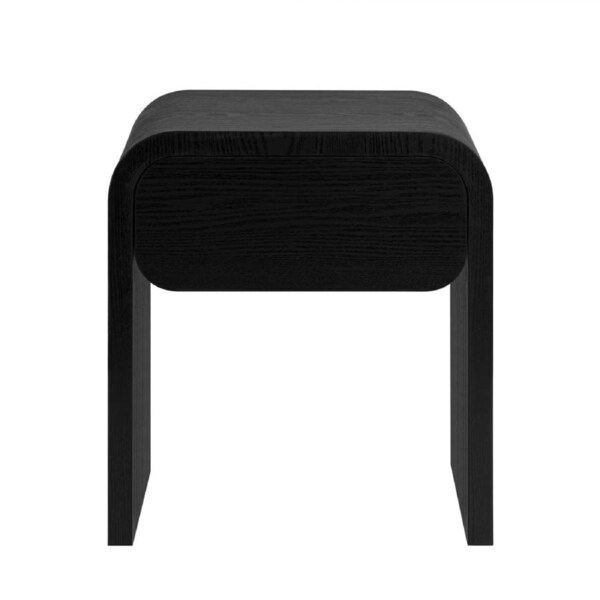 Design Square Hugh Modern Wooden End lamp Side Table 1-Drawers Black