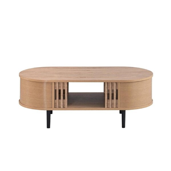 Design Square Kassy Open Shelf Wooden Tea Coffee Table Oak
