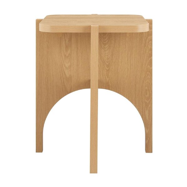 Design Square Aisling Wooden Round Side End Lamp Table Oak