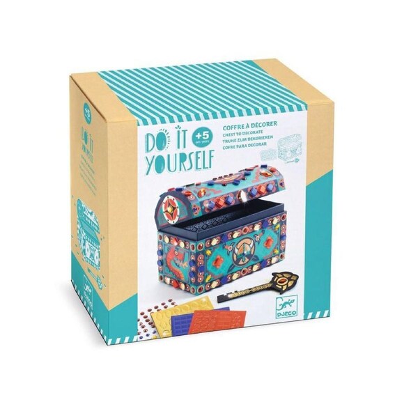 Djeco Do It Yourself Super Treasure Chest & Key Kids Activity Crafting Kit 5y+