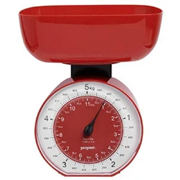 Propert 5kg Cardinal Mechanical Kitchen Scale in Red