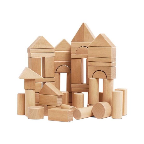 60pc Le Toy Van Natural Wood Building Blocks Baby Kids Set 12m+/3x8x3cm