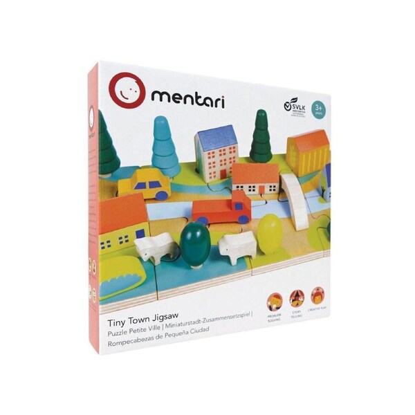 Mentari Tiny Town Wooden Kids Jigsaw Puzzle Set Activity 3y+/30x8x15cm