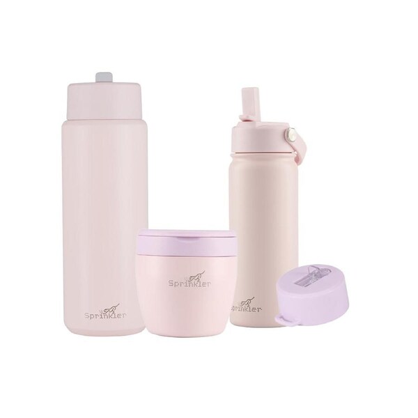 Sprinkler 600ml Food Pod/ 1L Bottle/ 500ml Sipper Bottle / Lid Combo Set