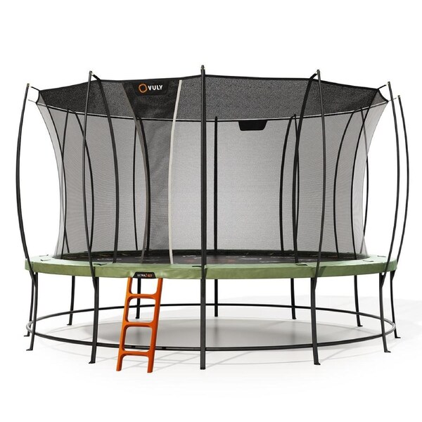 Vuly Ultra 2 Pro Extra Large 16ft Trampoline with Enclosure - Round Kids Trampolines Bundle With Shade Cover & Ladder