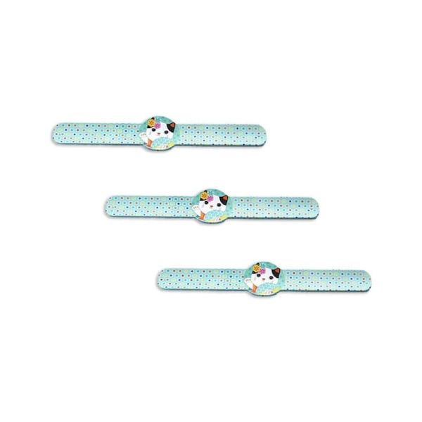 3PK Djeco Kids Hearts, Cats & Rabbits Snap Jewellery Bracelets 5y+ Assorted