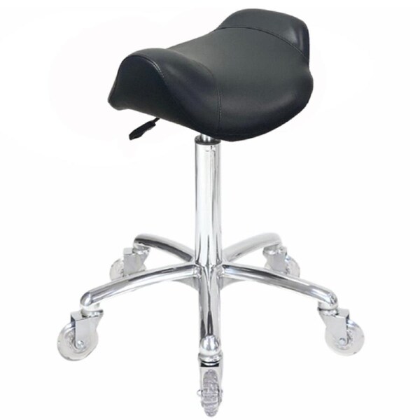 Brumby Stool - Chrome Base - Clear Wheels
