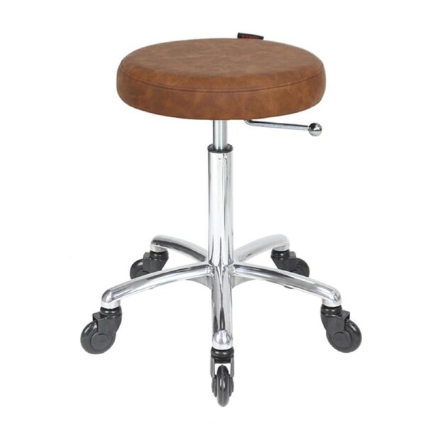 Turbo Tan Salon Stool - Chrome Base - Click'n Clean Castor Wheels