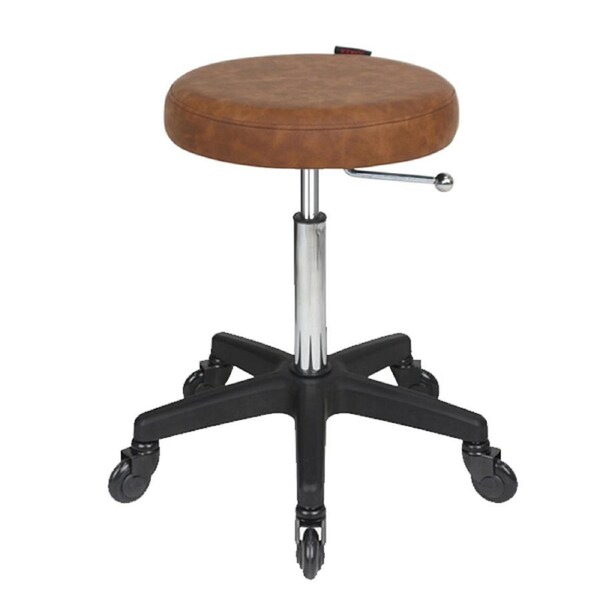 Turbo Tan Salon Stool - Black Base - Click'n Clean Castor Wheels