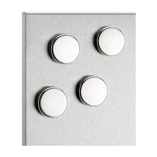 4pc Blomus Muro Stainless Steel Refrigerator Board Magnets Round 32mm Silver