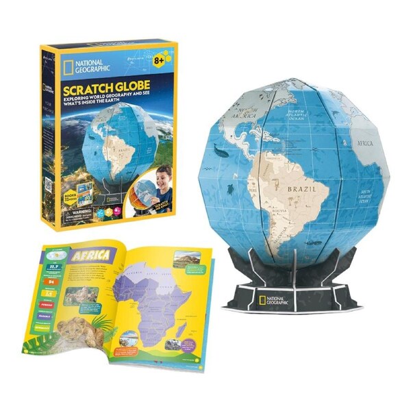 CubicFun National Geographic Scratch Globe 32 Piece 3D Model Kit