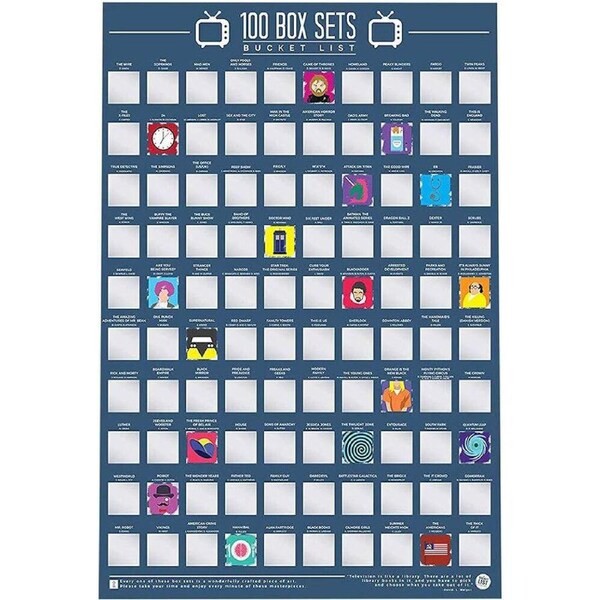 Gift Republic Bucket List Scratch Poster 100 Box Set Edition Multicoloured;