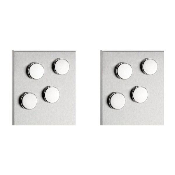2x 4pc Blomus Muro Stainless Steel Refrigerator Board Magnets Round 32mm Silver