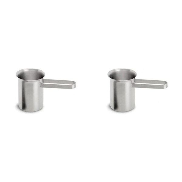 2PK Blomus Coffix Stainless Steel Milk Foamer Pot Manual Frother 400ml Silver