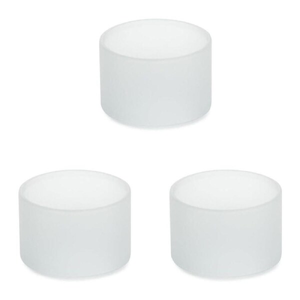 3PK Blomus Tealight/Candle Holder Replacement Glass 65040/-41 Round Decor White