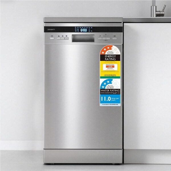 Devanti 10 Place Settings Freestanding Dishwasher Silver
