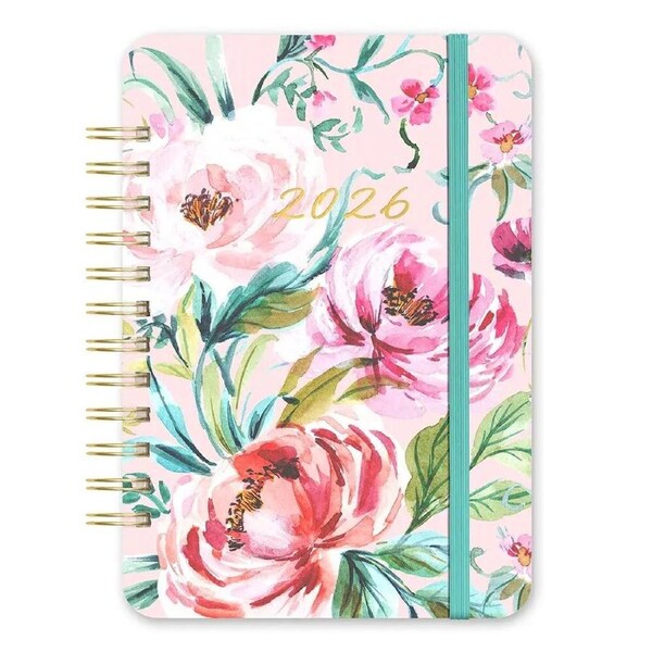 2026 17-Month Planner Orange Circle Do-It-All A5 Week to View Bella Flora, ACCO 26336