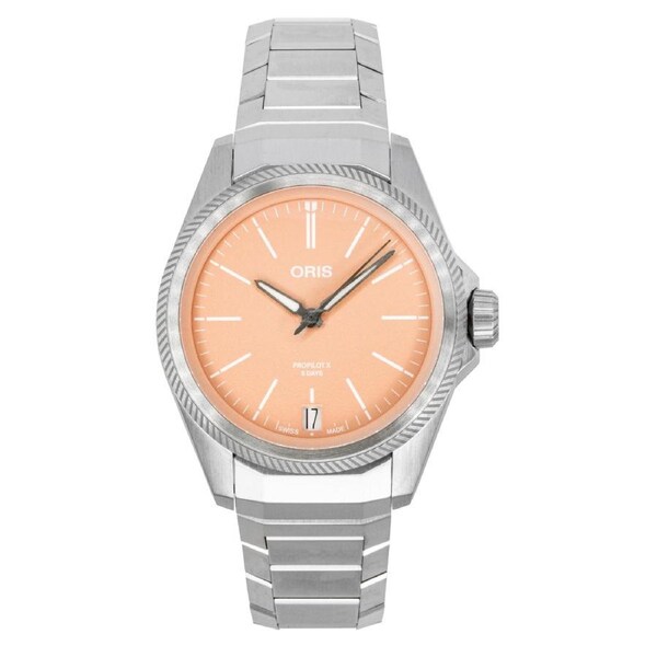 Oris Propilot X Calibre 400 Swiss Made Automatic 21 Jewels 01-400-7778-7158-07-7-20-01TLC 100M Unisex Watch Titanium Salmon Dial