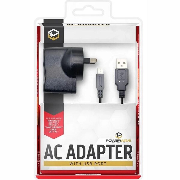 Powerwave Nintendo 3DS Charging AC Adapter & Cable Charger