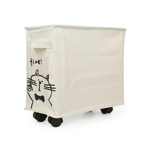 Storage Basket Under Bag Table Wheeled Trolley Movable Storage Basket for Home