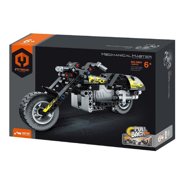 iM.Master Mechanical Master Pull Back Motorcycle 183 Piece Model Kit (5801)