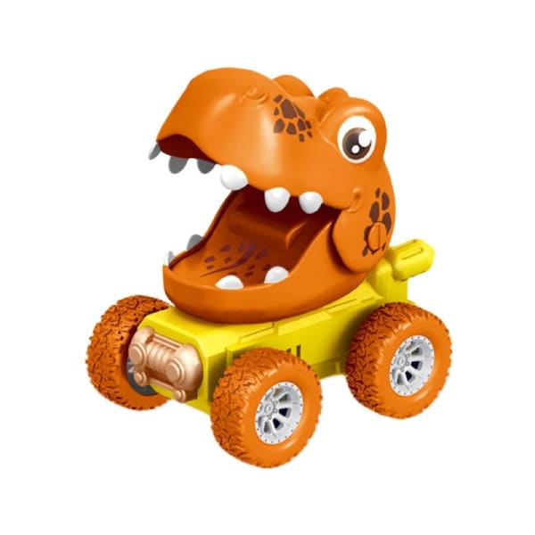 Nevenka Dinosaur Truck Toy Colorful Dinosaurs Press and Go Toys-YellowTyrannosaurus