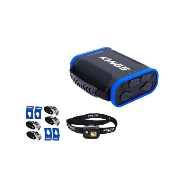 24Ah Lithium Portable Power Pack + Fridge Tie-Down Kit (4-Pack) + LED Headtorch
