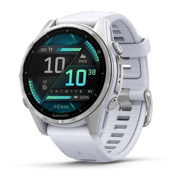 Garmin fenix 8 - 43mm AMOLED Silver with Whitestone band