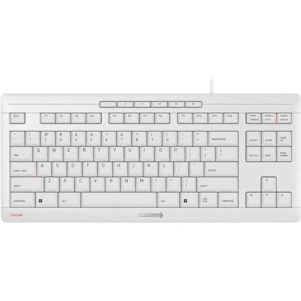 Cherry Stream TKL Wired Compact Keyboard - White - Refurbished (Premium Condition)
